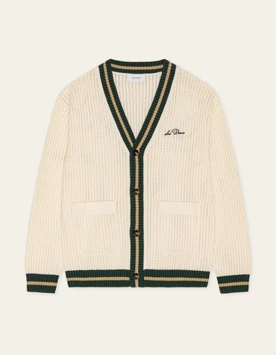 lace knitted cardigan  Eggnog White