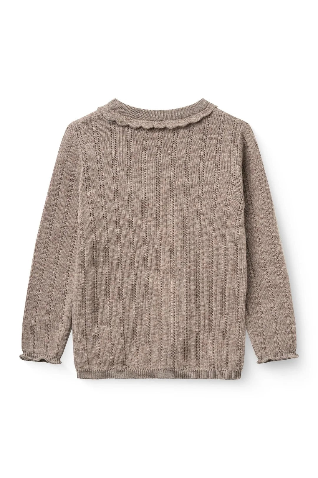 LS MERINO POINTELLE BLOUSE  Natural Melange
