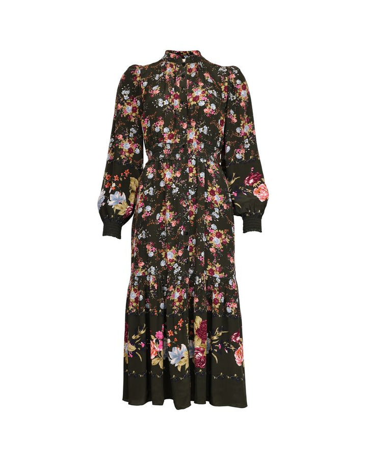 Bohemian midi dress Forest Bouquet