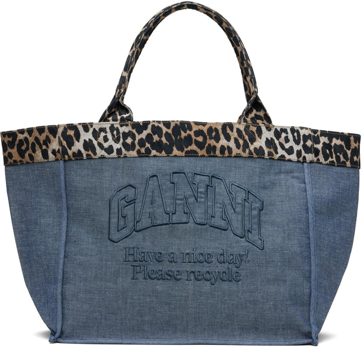 Medium Trapeze Shopper Flock Reversible  Orion Blue