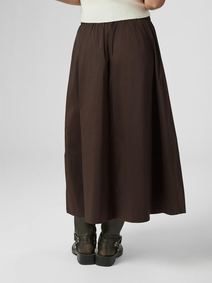 YARA POPLIN SKIRT  Chocolate Brown