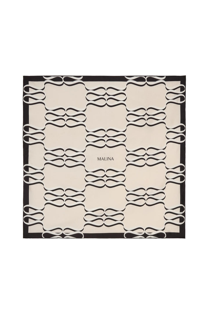 SILK TWILL SCARF  Monogram Cream