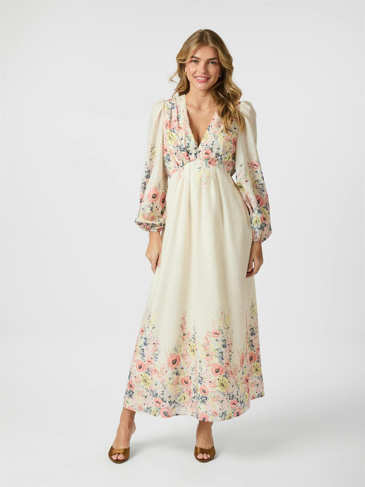 SILFI FLOWER PRINT DRESS  Creme