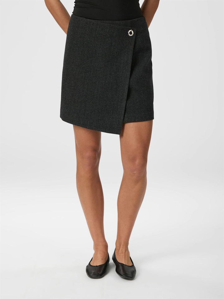 Marisi Herringbone Skirt  Dark Grey