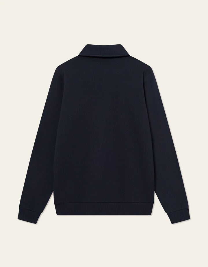 Ben Polo Piqué Sweatshirt  Dark Navy Blue
