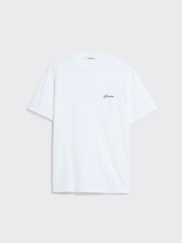 Tucker Embroidery Tee  White