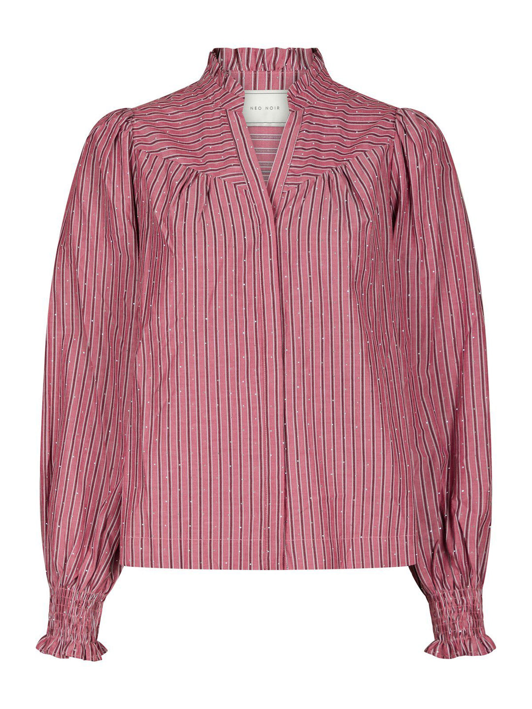 Astrida Soft Stripe Stone Blouse  Dark Rose