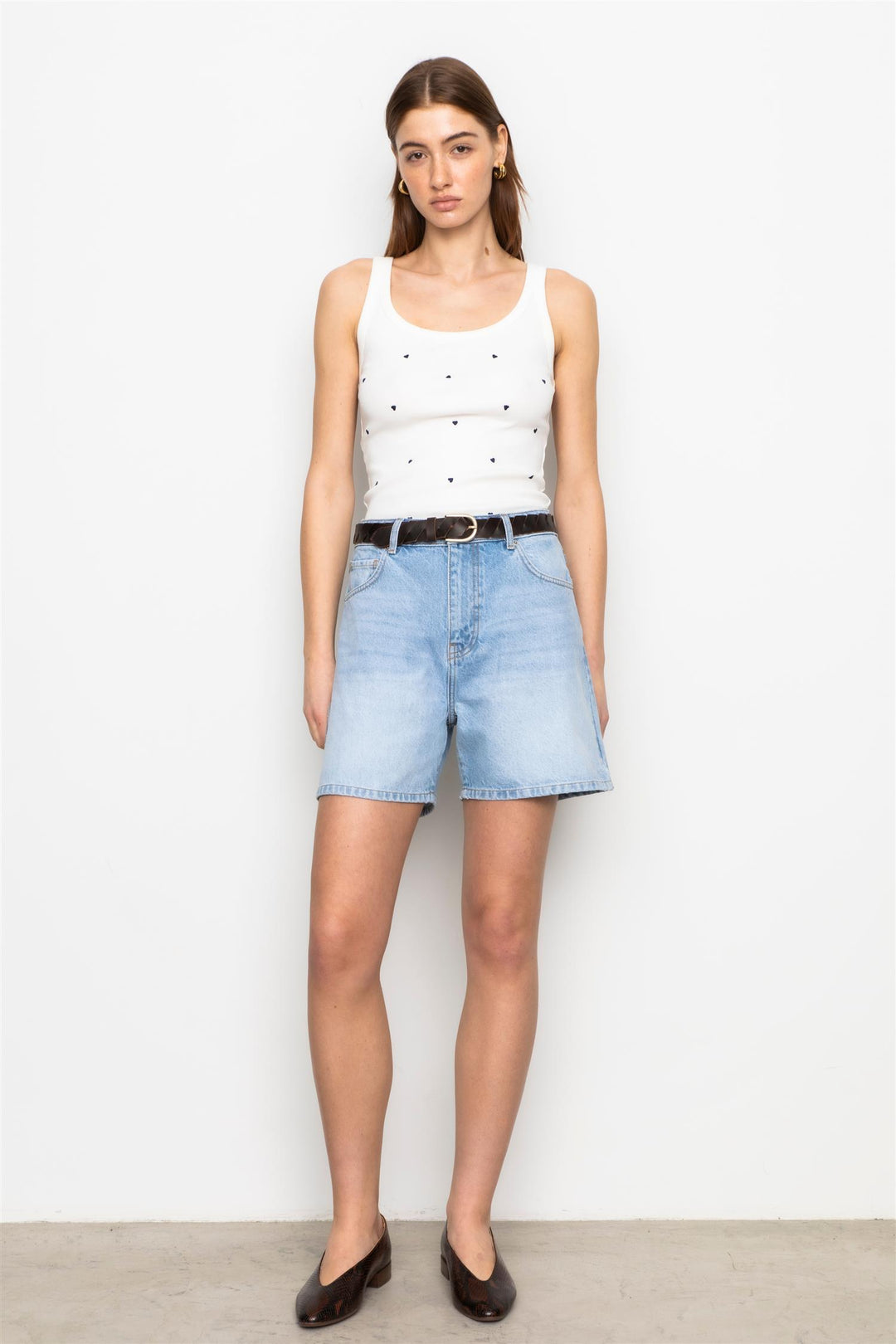 Pam Rib Singlet  Navy