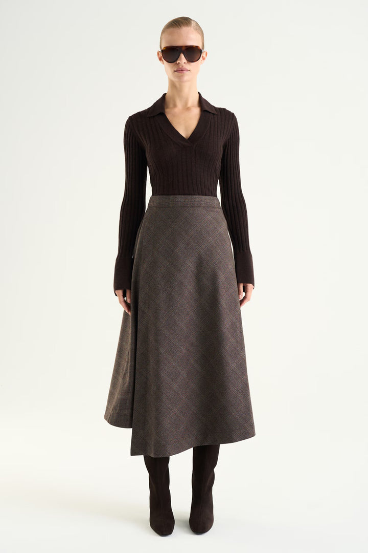 Veloria Knutted Top  Mocha Brown