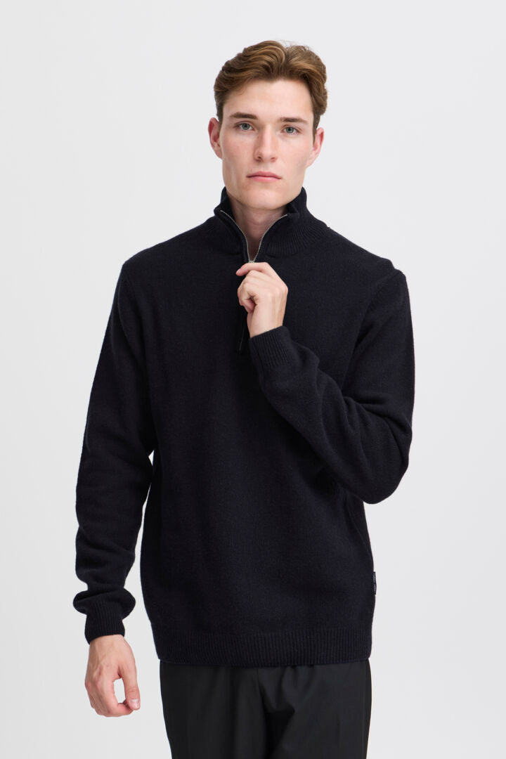 KARL halfzip lambswool knit  Dark Navy