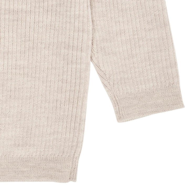MERINO CLASSIC RIB BLOUSE  Pale Cream Melange