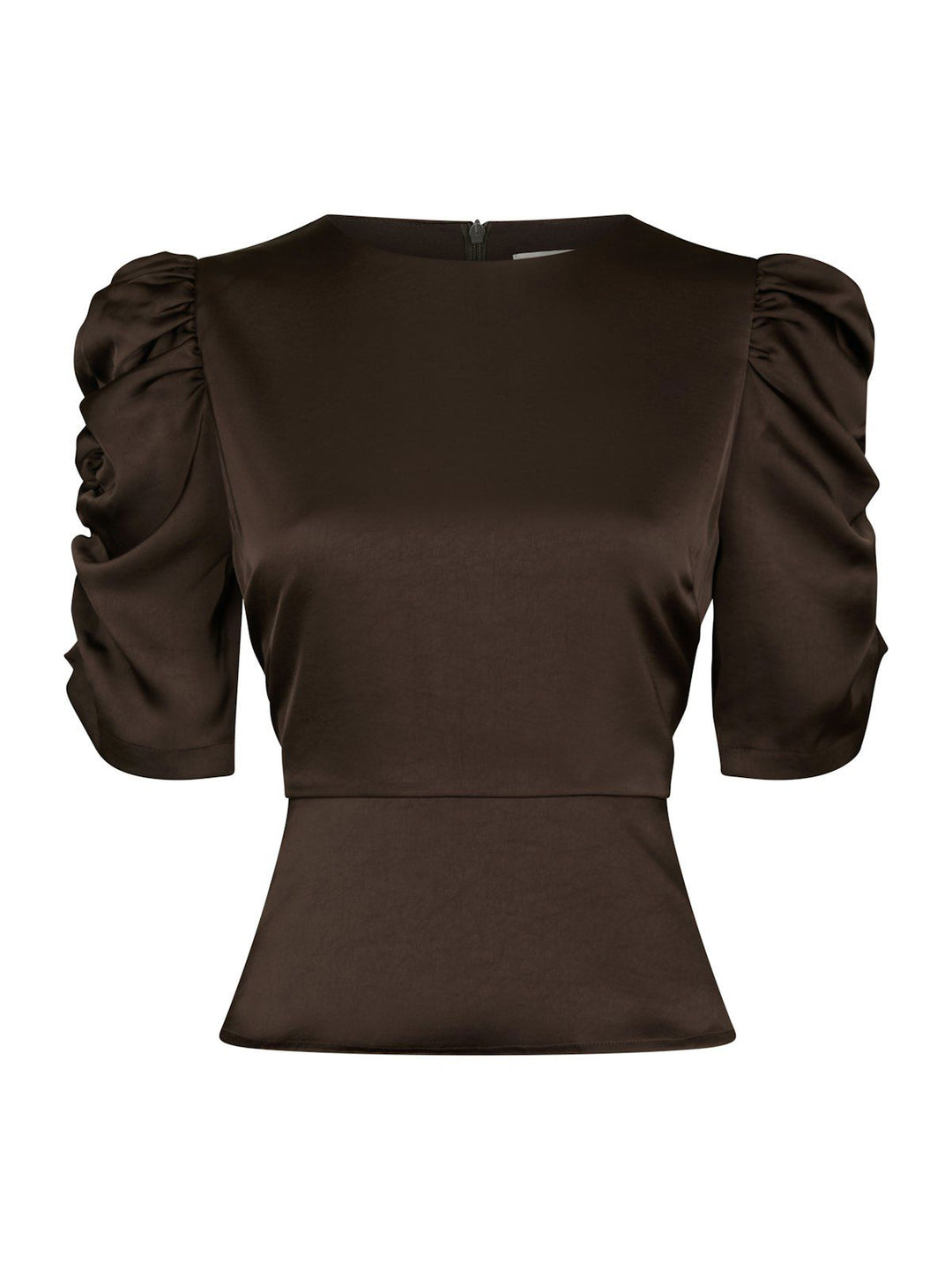 Benua Heavy Sateen Blouse  Dark Brown