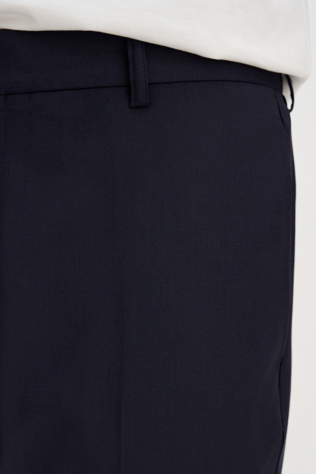 slim tapered wool trousers  Dark Navy