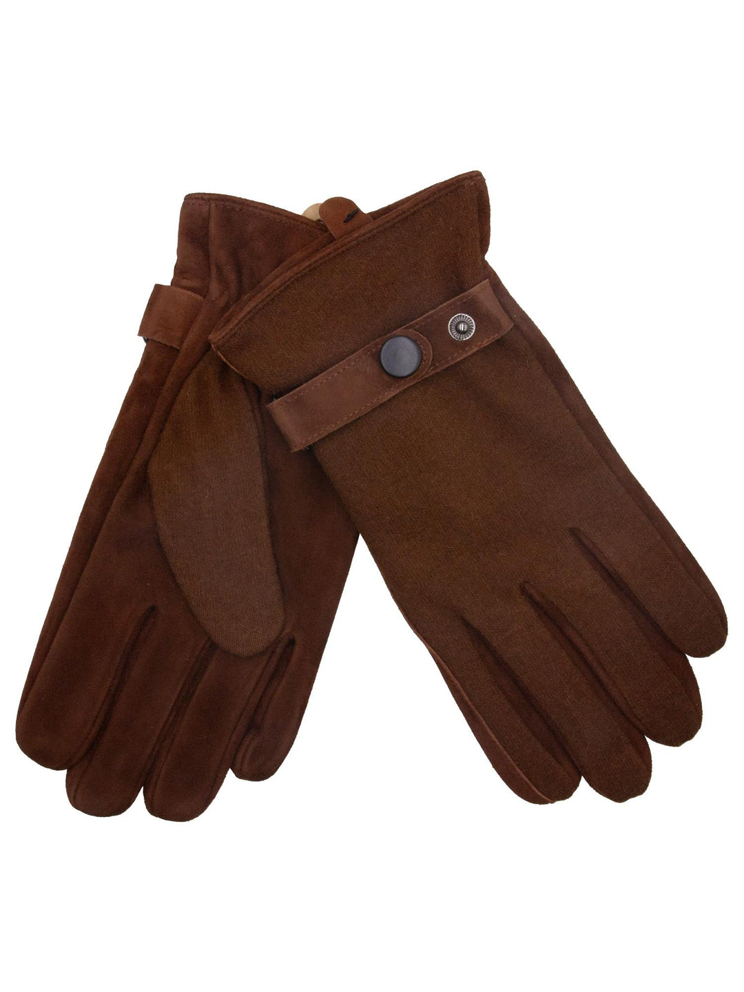 Herre hanske m/dobbelside skinn og ull  Cognac M/Beige Ull