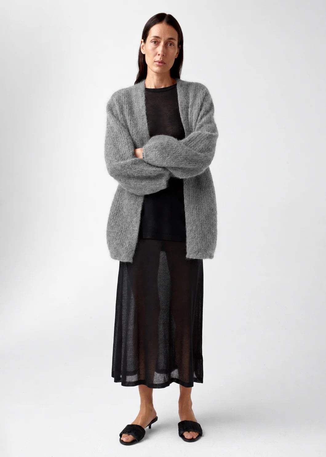 Solange Mohair Cardigan M. Grey Mel