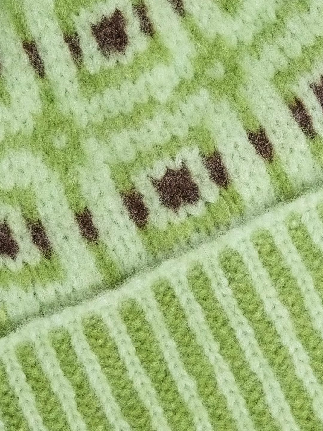 Norwegian Wool Beanie  Green Mix