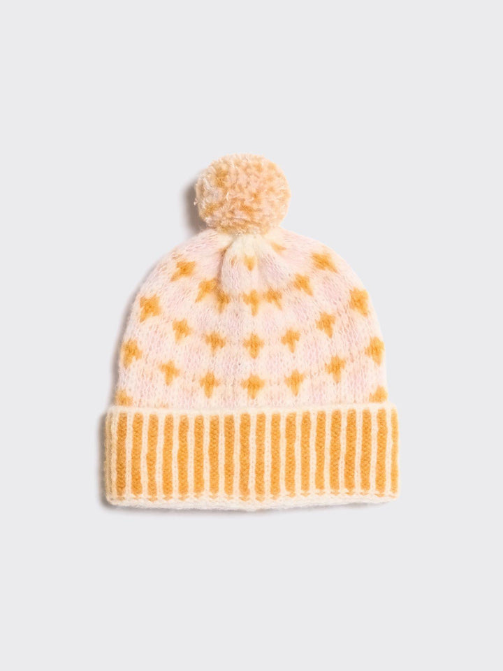Norwegian Wool Beanie  Orange Mix