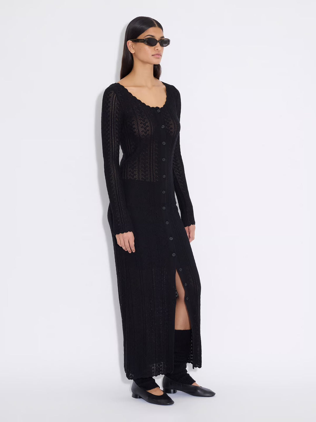 Kelp Crochet Dress  Black