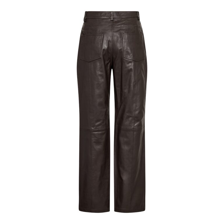 PhoebeCC Leather Straight Pant  Dark Brown