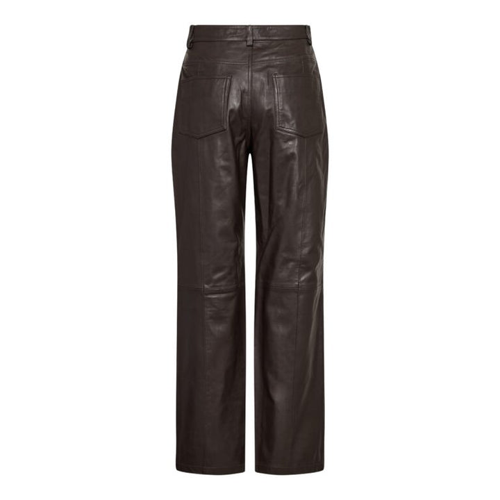 PhoebeCC Leather Straight Pant  Dark Brown