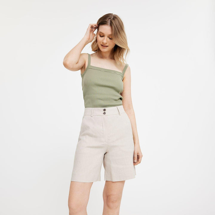 LauraFV Midi Shorts 769  Sand Linen