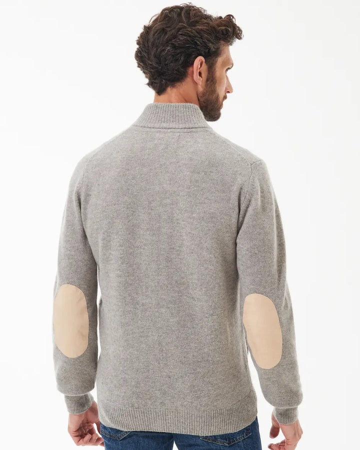 Essent Patch Zip Through Knitted Jumper  New Stone