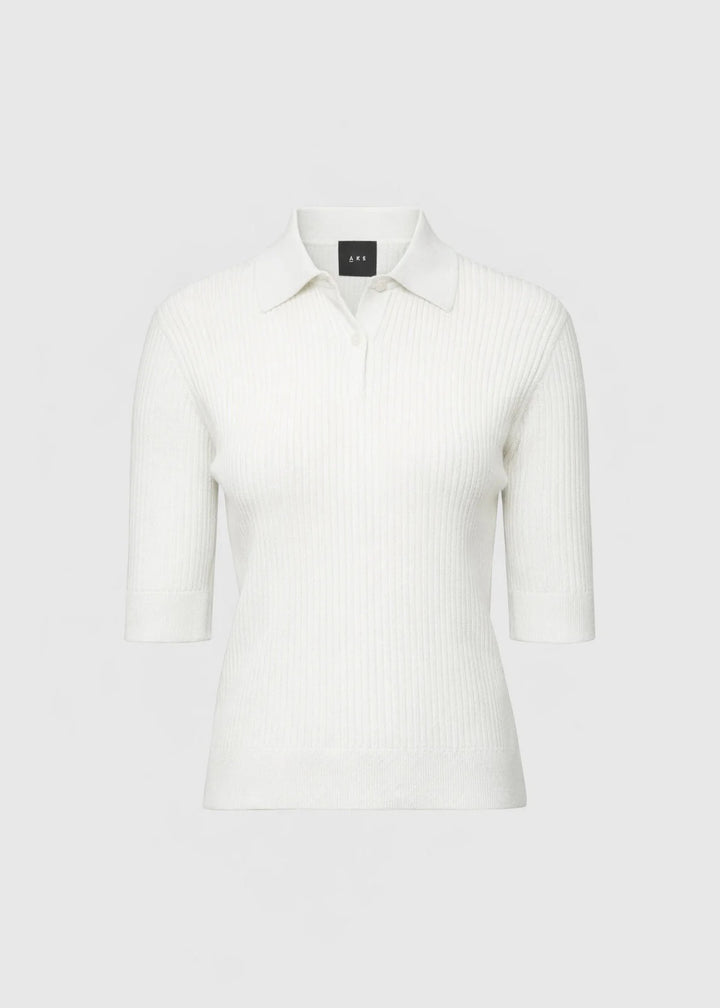 Ella Polo Knit  White