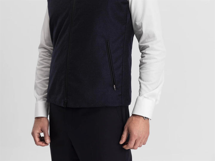Raptor Vest Savile  Navy Melange Wool