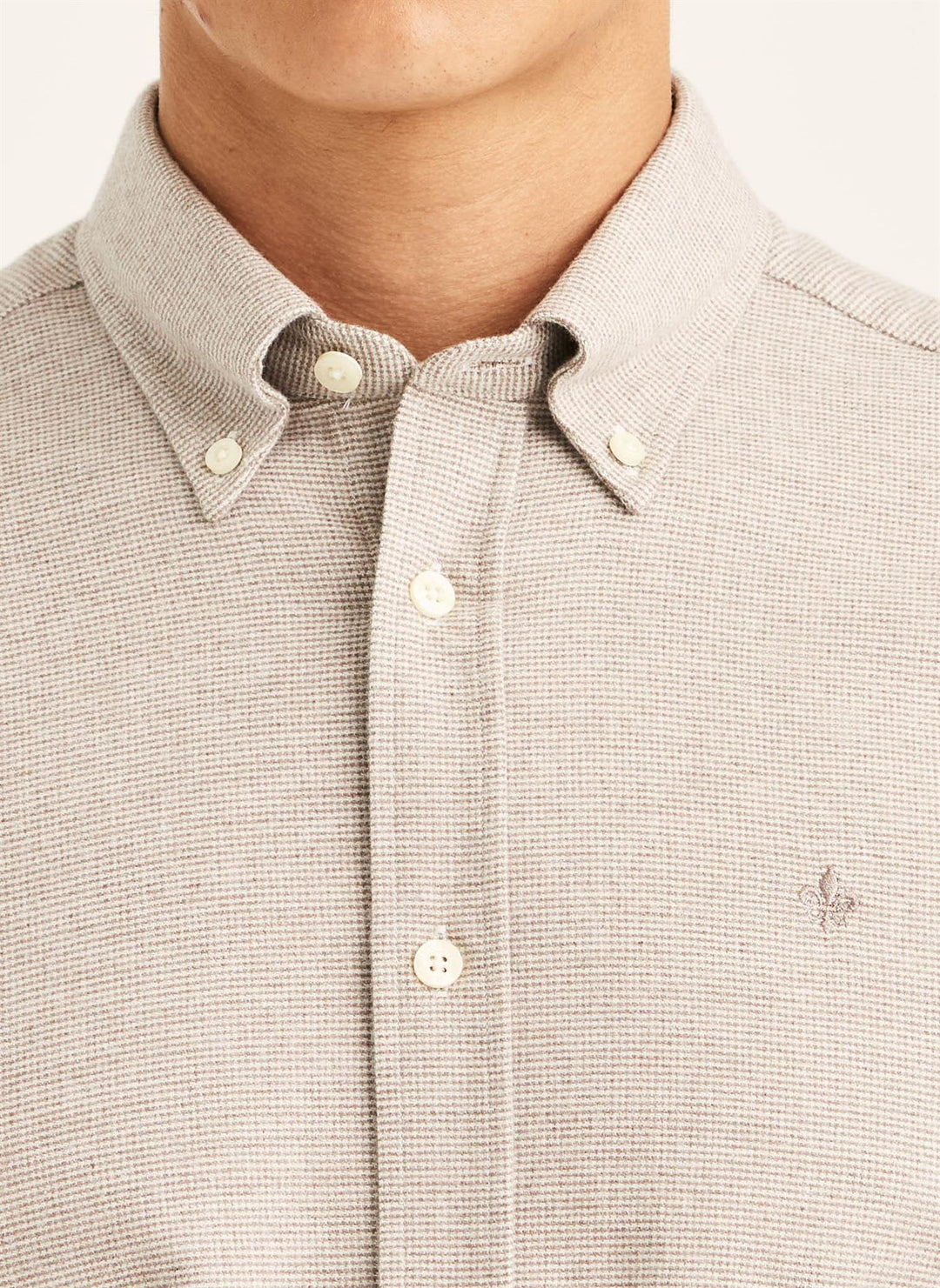 Flannel Check Shirt-Slim Fit Khaki