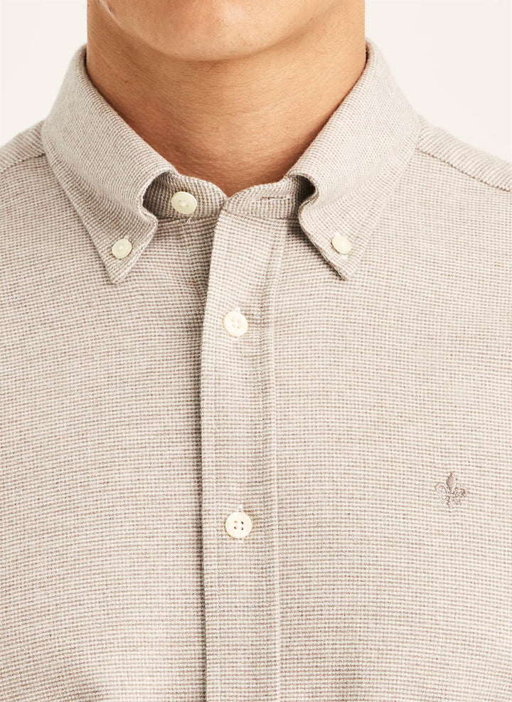 Flannel Check Shirt-Slim Fit Khaki