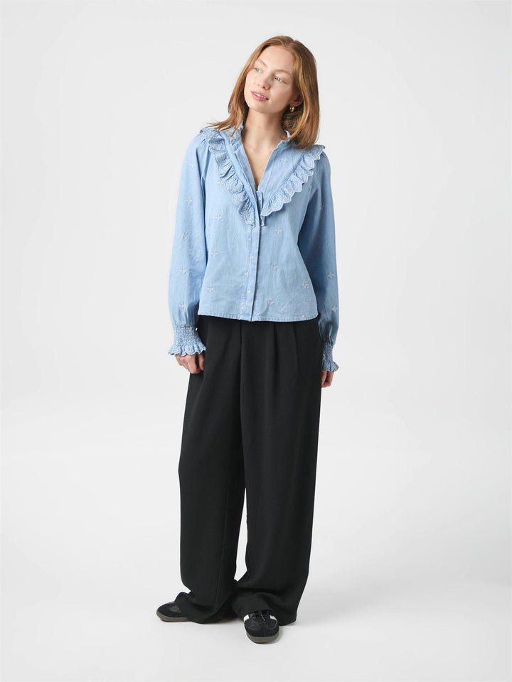 Degas Denim Blouse  Light Blue