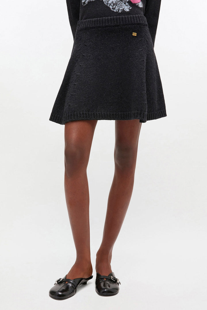 CHUNKY WOOL MIX MINI SKIRT  Phantom