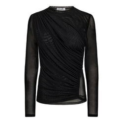 DRAPEY CC MECH TEE BLOUSE  Black
