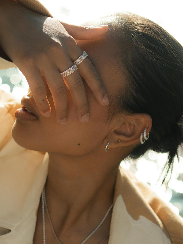 BABY DIAMOND CUFF  Silver