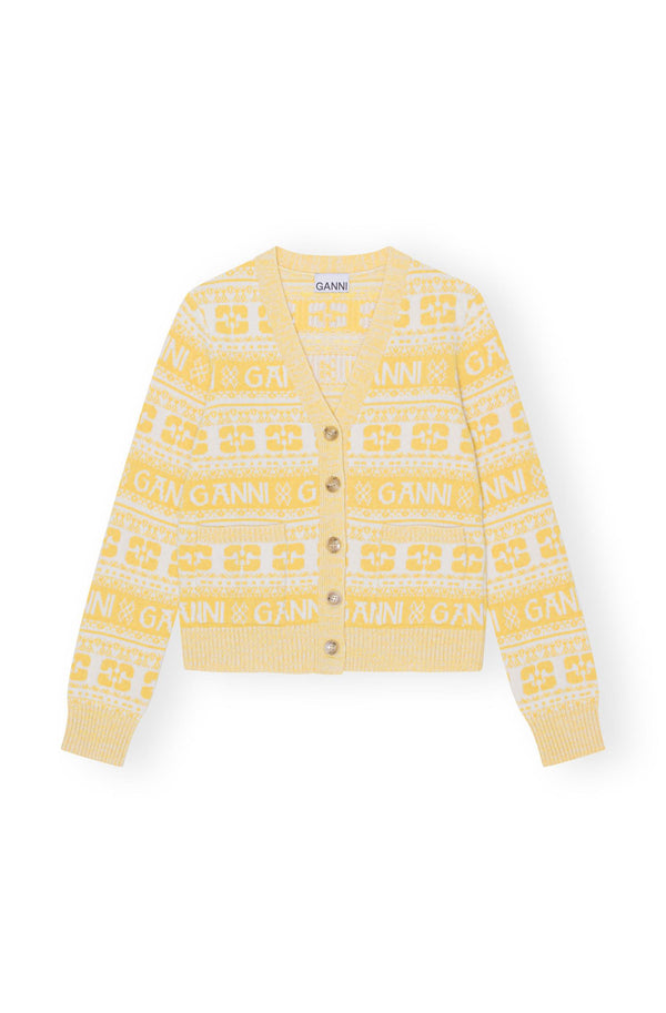 LOGO WOOL MIX CARDIGAN  Maize