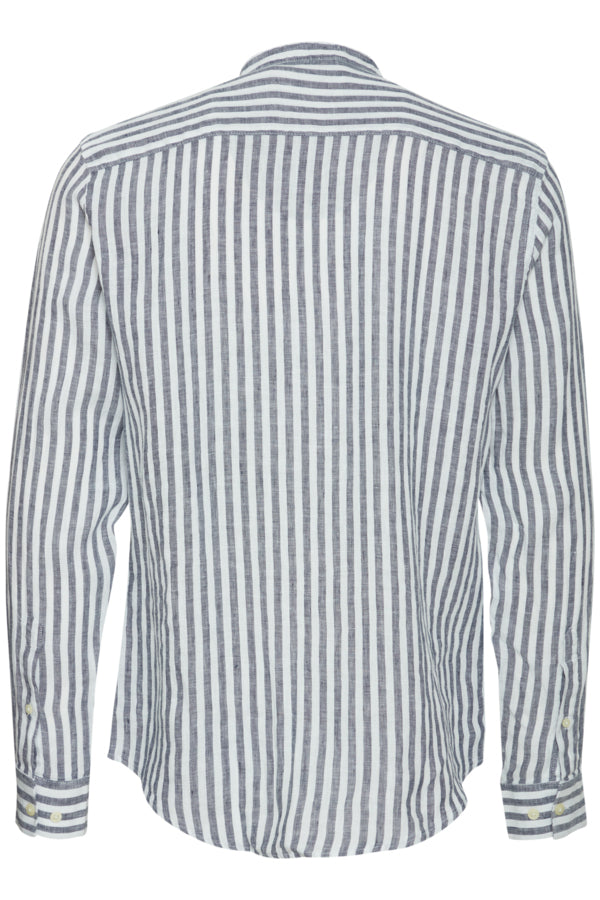 ANTON LS CC linen striped shirt  Navy Blazer