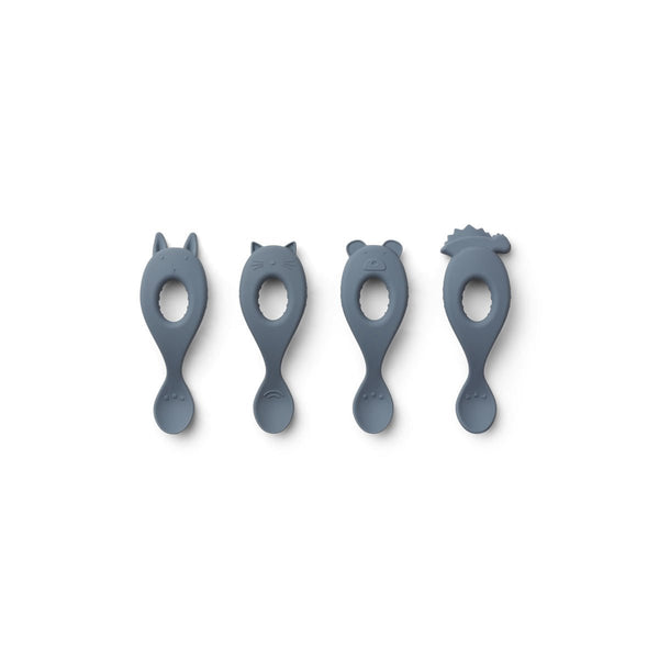 LIVA SILICONE SPOON 4PACK  Blue Wave