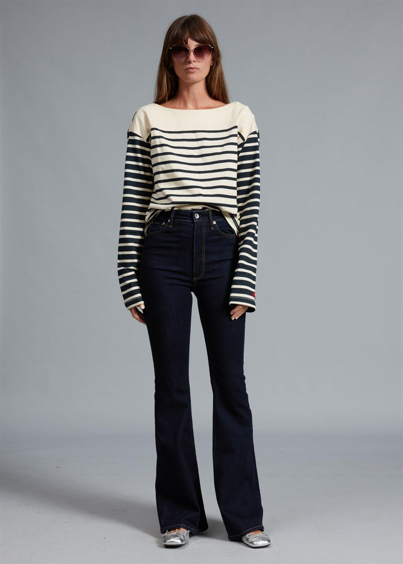 BARDOT STRIPE LS  Ivory Stripe