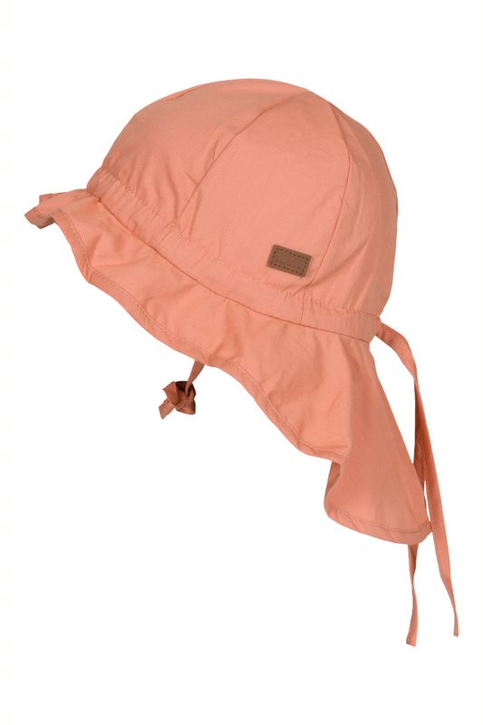 HAT W/NECK & TIES  Dusty Coral