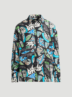 Cave Logos Shirt  Black Mix