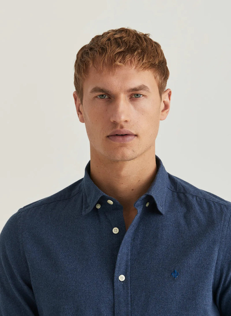 Watts Flannel Shirt - Slim Fit  Blue
