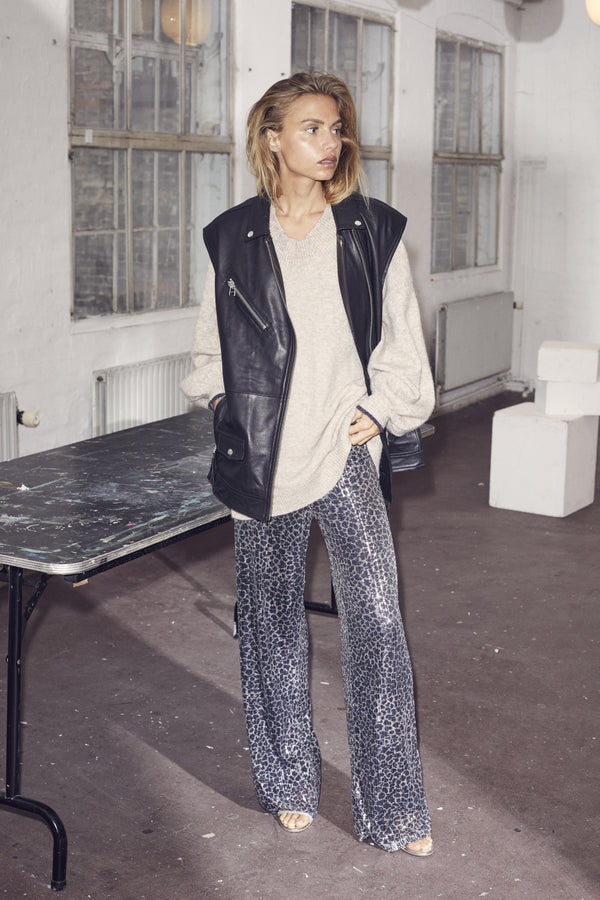 LEO CC SEQUIN PANT  Black