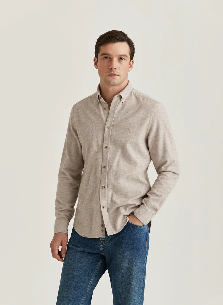Flannel Check Shirt - Slim Fit  Khaki