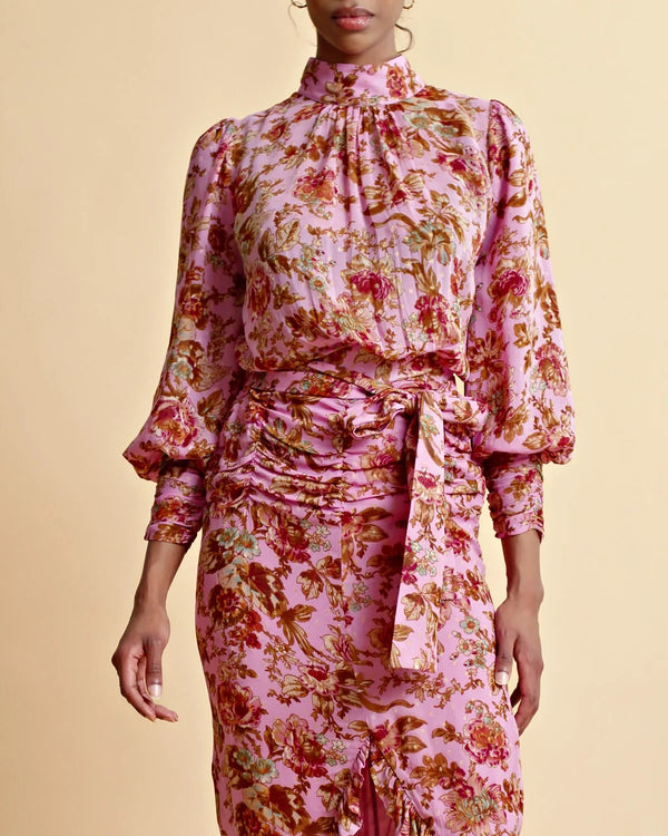 GOLDEN GEORGETTE BLOUSE  Pink Wallpaper
