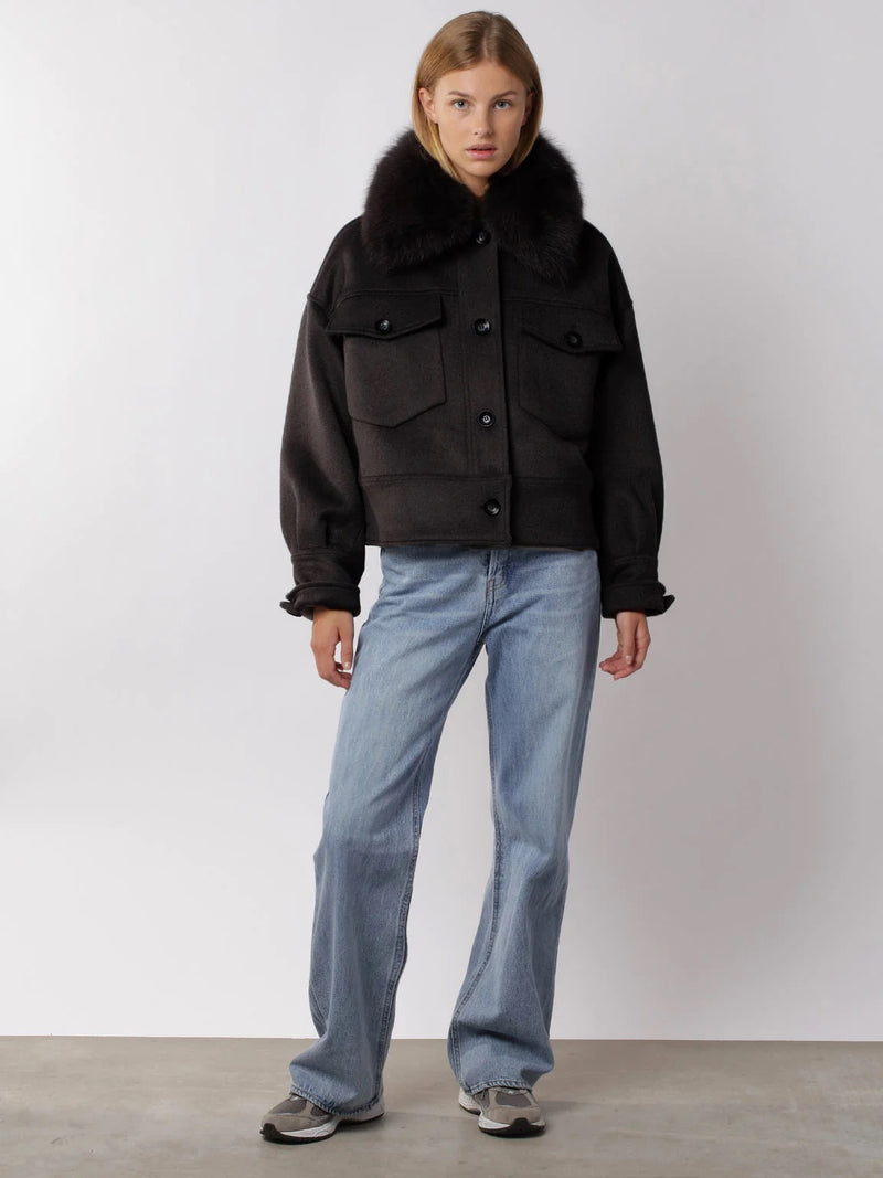 CHARLIE JACKET FAUX FUR  Black