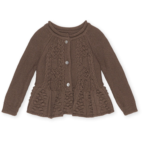 CABBY FRILL CARDIGAN  Faded Brown