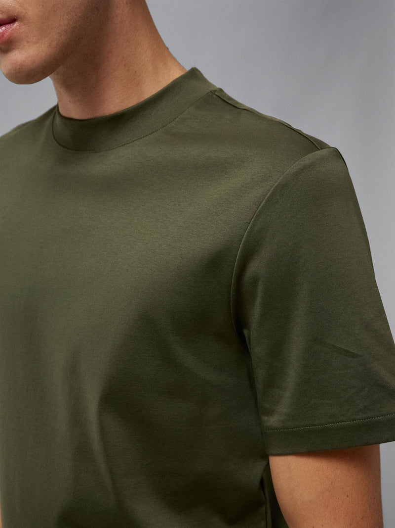 Ace Mock Neck T-shirt  Forest Green