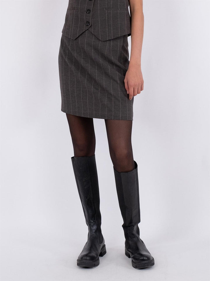 Helmine Soft Check Skirt  Dark Grey