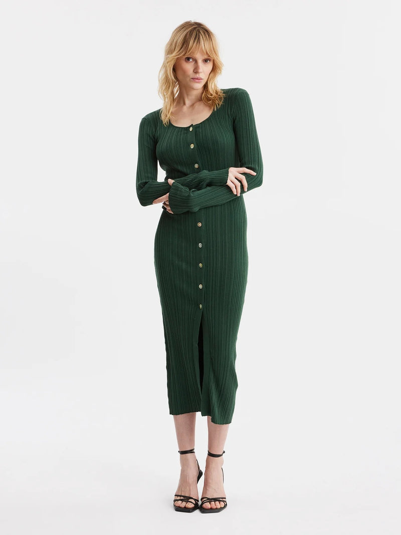 Tanya Knit Dress  Dk. Green
