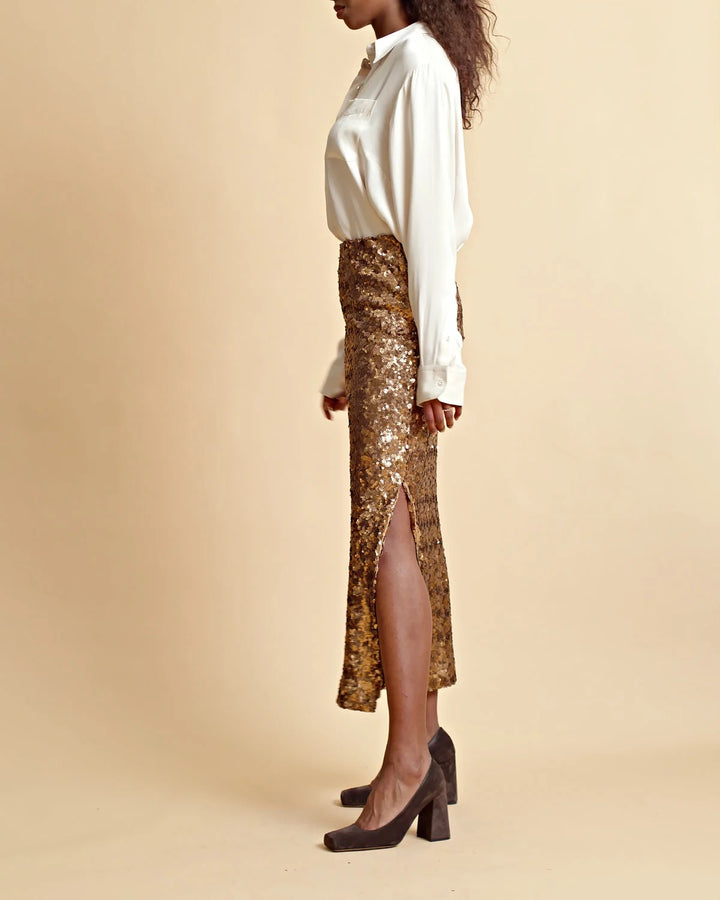 SEQUINS SKIRT  Golden